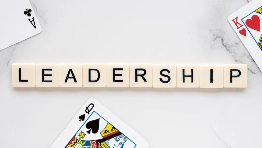Leadership spelled using letter tiles