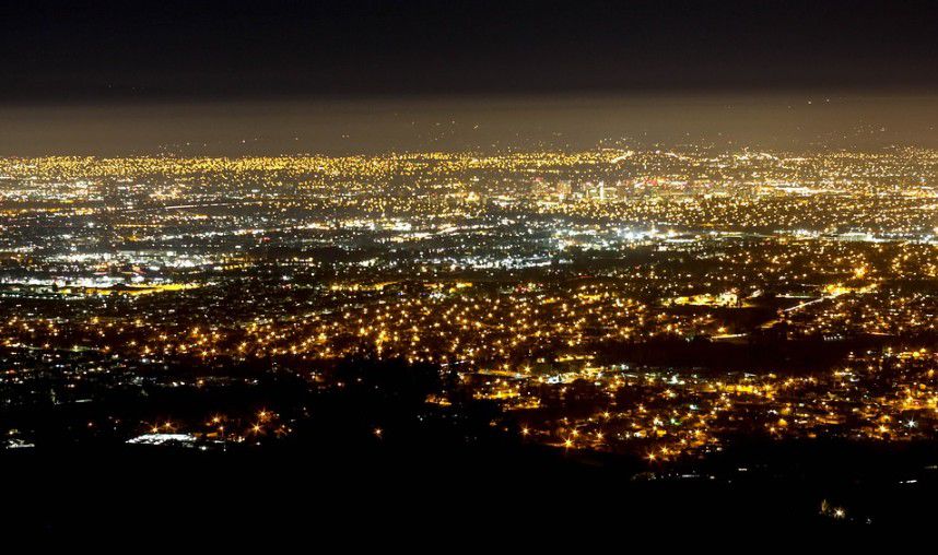 top view of San Jose at night