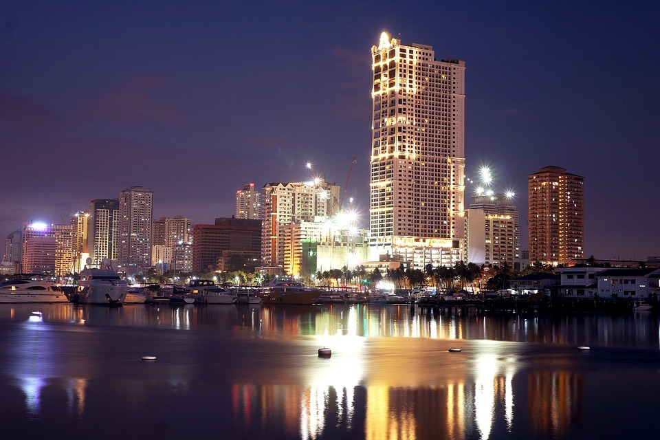 a view of Manila at night